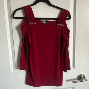 Classy red shirt with gold accent